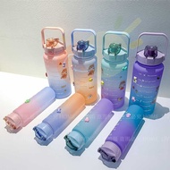 3 IN 1(2L+1L+500ml) Water Bottle Tumbler With Straw Time Marker Gym Bottle Sport Water Bottle Large