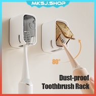 Toothbrush Rack Wall-Mounted No Drilling Toothbrush Holder with Cover Punch-Free Dustproof Toothbrus