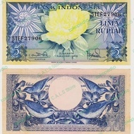 Uang Kuno 5 Rupiah 1959 Seri Bunga UNC GRESS 