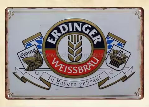 1x,Erdinger Weissbrau Beer German metal tin sign vintage posters for walls-aluminum