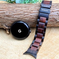 【木製バンド】EINBAND Google Pixel Watch 天然木 木のベルト【エボニーウッド×レッドサンダルウッド】