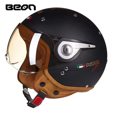 BEON B-110 Motorcycle Helmet beon 3/4 Open face helmets Retro Capacete motocross casque moto vintage