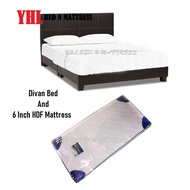 YHL Single / Super Single Divan Bed With 6 Inch High Density Foam Mattress