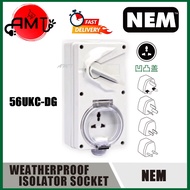 NEM ISOLATOR UNIVERSAL SWITCH SOCKET WEATHERPROOF 13A BUMP COVER SWITCH  IP66 56UKC-DG