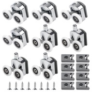8Piece Shower Glass Door Rollers Replacement Shower Door Wheels for Curved Bathroom