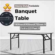 3x6 ft 3V heavy duty laminated wood top banquet table folding