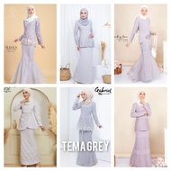 BAJU KURUNG MODERN LACE ANDREA GREY BRIDESMAID TUNANG NIKAH