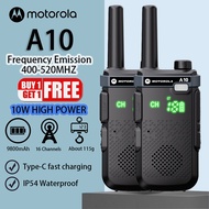 2PCS Motorola mini Walkie Talkie A10 10KM long range  10W high power 9800mAh high capacity radio Out