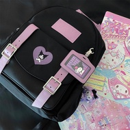 TOP☆ Sanrio Cinnamon Dog Melody Kuromi กระเป๋าเป้สะพายหลัง ผ้าแคนวาส ของแท้ สําหรับเด็กผู้หญิง