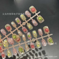 Manicure Watermelon Bobo Cute Cat's Eye Wearing Nails Cute Fake Nails Finished Nails Pre-Made