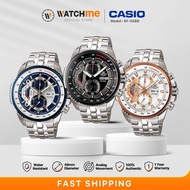 CASIO EDIFICE EF-558D Fashion Analog Men Watch Waterproof Tachymeter Stainless Steel Chronograph Stopwatch Jam Tangan Lelaki