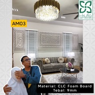 3D Khat Frame / AM Islamic Wall Art/ Cut Out /Allah Khat Panel Kufi Calligraphy Motif PVC CLC Celuka