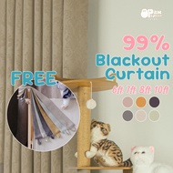 Blooms Design 99% Blackout Dark CURTAIN LANGSIR Ring S Hook Singapore Pleat Upgrade 6 7 8 9 10 feet