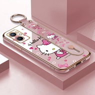 Casing OPPO A95 A96 A36 A76 A92S 5G A93 A94 A91 4G Hello Kitty Wrist Strap Phone Case Camera Lens Pr