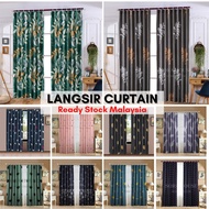 [LANGSIR/ Pintu/Tingkap Murah] CURTAIN Modern Hook Rod Semi Blackout Curtain Door Window Curtain Malaysia