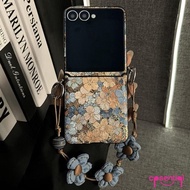 [NEW] Samsung Z Flip Case Cute Classic Blue Flower Model Korea | For Samsung Z Flip 8 7 6 5 4 3 | Z 