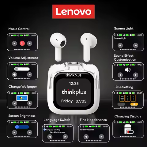 Original Lenovo LP70 Pro Bluetooth Earphones Screen Touch Active Noise Cancellation HiFi Sound Wirel