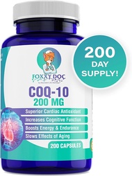 Foxxy Doc CoQ-10 Dr. Valerie Nelson CoQ10 Co Enzyme Q10 200 mg (200 Capsules)