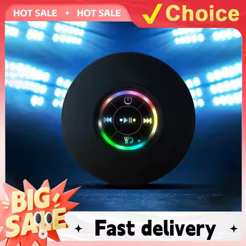 2025 Bathroom Waterproof Wireless LED Bluetooth Speaker Large Suction Cup Mini Portable Speaker Outd