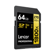 Thẻ nhớ Máy Ảnh SDXC Lexar Professional 256GB / 128GB / 64GB 1800x UHS-II U3 V60 R270MB/s W180MB/s (