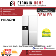 Hitachi 569L Side by Side Deluxe Fridge R-MX700PMS0 - MGW