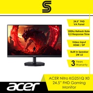 ACER Nitro KG251Q X0 200Hz 24.5" Gaming Monitor - VA/0.5ms/FHD/HDMI/DisplayPort