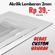 Akrilik lembaran 2mm bening bebas custom acrylic sheet