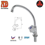 DOE DE115a 15mm Wall Mounted Sink Tap - Arrowline