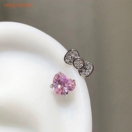 STHB Cute Bow Heart Ear Bone Nail Fashion Delicate Earrings For Women Girls Light  Exquisite Earring