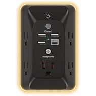 Outlet Extender with Night Light, HANYCONY Multi Plug Outlet, USB Wall Charger Surge Protector 4 USB