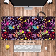 Abstract Color Splash Desk Pad, RGB Gaming Mouse Pad,Neon Paintedball LED Light Gaming Desk Mat,Desk Decoration, Mousepads XXL,Keyboard Mat