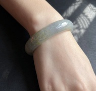 飄花翡翠手鐲 | 18.5圍 | 天然緬甸玉翡翠A貨 | 送禮