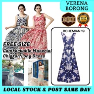 Vrena Borong Women Girls Casual Dress MSIA Ready Stock Korean Fashion Ready Stock Bohemian Chiffon L