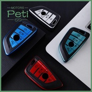 PETI MOTORS Leather Style Remote Key Case Holder Key Protector Car Key Case Fashion Skin Shell Cover for BMW X1 X3 X5 X6 X7 1 3 5 6 7 Series G20 G30 G11 F15 F16 G01 G02 F48 Car Accessories