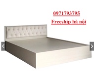 Bộ giường Ngủ Gỗ MDF Phủ Melamine Bọc Nệm- Trắng