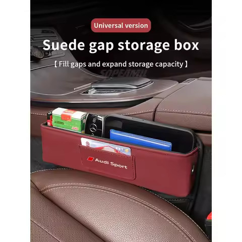 For Audi Sport A3 A4 A5 A6 A7 A8 S3 S4 S5 S6 Q3 Q5 Q7 Q8 RS3 RS4 TT Suede Car Seat Crevice Storage B