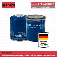 0986AF0349 Bosch oil filter for Honda City, Jazz, Civic, CRV, HRV, Accord, BRV