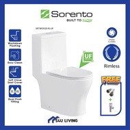 SORENTO SRTWC8320-RL-UF One Piece wc UF Seat Cover Rimless Water Closet S Trap 10 Inch Soft Close Fr