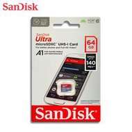 SanDisk【64GB】Ultra 手機擴充 記憶卡 A1 MicroSD UHS-I (SD-SQUAB-64G)