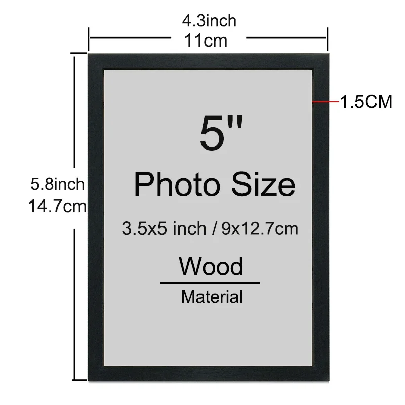 2/3/4PCS 5 6 7A4 A4 Wood Picture Poster Frame family Photos Frame Black Certificates Classics Home D