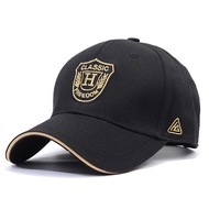Hard Top Hat Men Women Duck Tongue Pure Cotton Gold Thread Embroidered H Letter Sunshade Baseball Ca