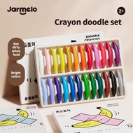 JarMelo 24 Colour Beeswax Crayons For Toddlers 1-3, Non-Toxic Crayons with 108 Free Coloring Books P