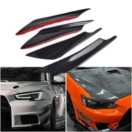 4pcs Carbon Fiber Car Bumper Canard Fin Splitter Diffuser Valence Spoiler Lip