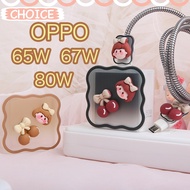 For Oppo 65W/67W/80W Charger Protector Cute Cartoon Girl cable protector cord protector for earphones Wave TPU charger cover