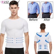 sale Men Body Shaper Toning TShirt Slimming Shapewear Corrective Posture Belly Control Compression M
