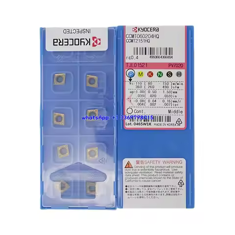 Kyocera Original CCMT060204/09T308/120408 Turning Insert with -HQ/GK/PP/WP Geometry for PV7020/PV710