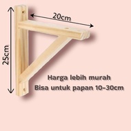 GANTUNGAN SIKU WALL SHELF SUPPORT ELbow made of Dutch teak pine wood, BOOK L BRACKET, MULTIPURPOSE H