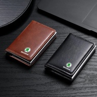 Leather Car Driver License Credit ID Card Holder Case Wallet For Skoda Octavia 1 2 3 A4 A5 A7 A8 MK1