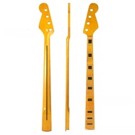 Yellow Guitar Neck, Back Center Head Canadian Maple Closed 21-fret Guitar Neck