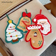 interfun4w Christmas Creative Hand Towel Decoration Gift Theme Event Towel Coral Fleece Practical Co
